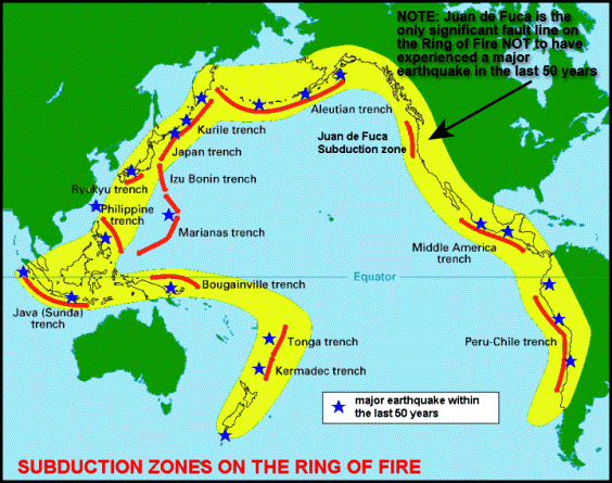anillo de fuego placas tectonicas terremotos pacifico