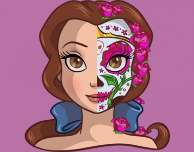 Las princesas de Disney caracterizadas como Catrinas