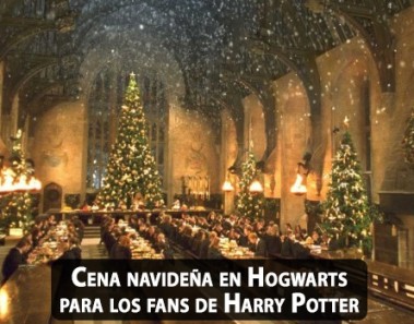 Cena navideña en el Gran Comedor de Hogwarts para los fans de Harry Potter