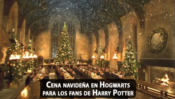 Cena navideña en el Gran Comedor de Hogwarts para los fans de Harry Potter