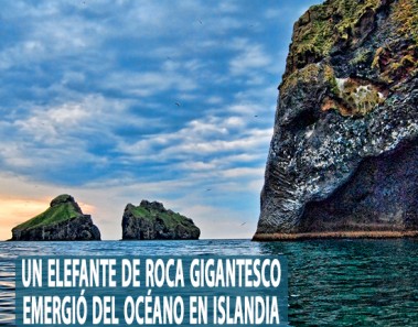 Un elefante de roca gigantesco emergió del Océano en Islandia