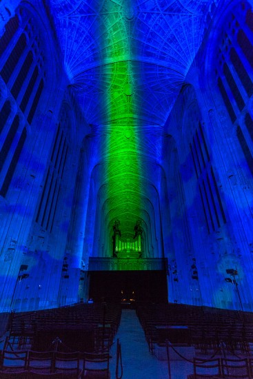 noche estrellada dentro catedral miguel chevalier 