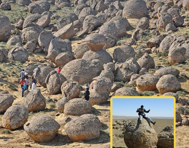 El Valle de las Rocas Redondas en Kazajstán