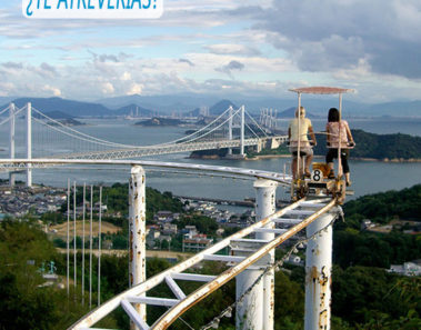 Skycycle, la montaña rusa que desafía a los ciclistas en Japón