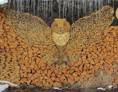 arte apilar leña madera