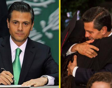 Enrique Peña Nieto deja la presidencia. Está firmando su renuncia en estos momentos