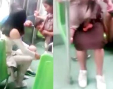Esta joven se quitó sus zapatos en el metro para regalárselos a una indígena
