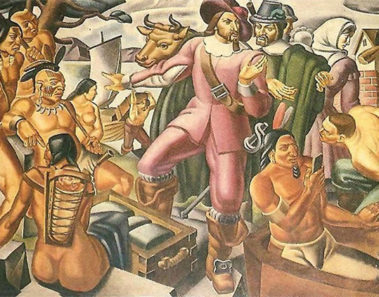 Alguien descubrió un iPhone en esta pintura colonial de hace décadas