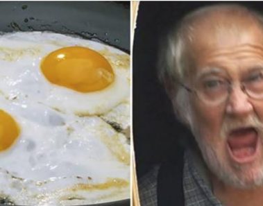 El marido entra en pánico cuando la esposa fríe huevos, espera a que él revele el porqué