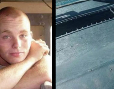 Oficial para a un joven que se parece a su hijo muerto. De inmediato ve lo que hay en la ventanilla