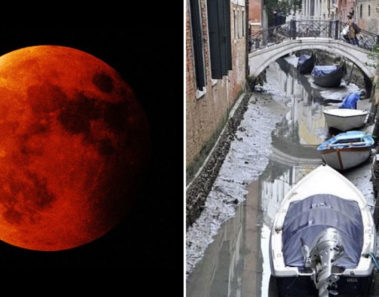 La bella Venecia se ha secado y la culpa la tiene la “Súper Luna de sangre azul”