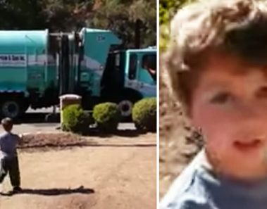 Madre ve al basurero acercarse a su hijo, mira de cerca y se da cuenta de lo que está sucediendo